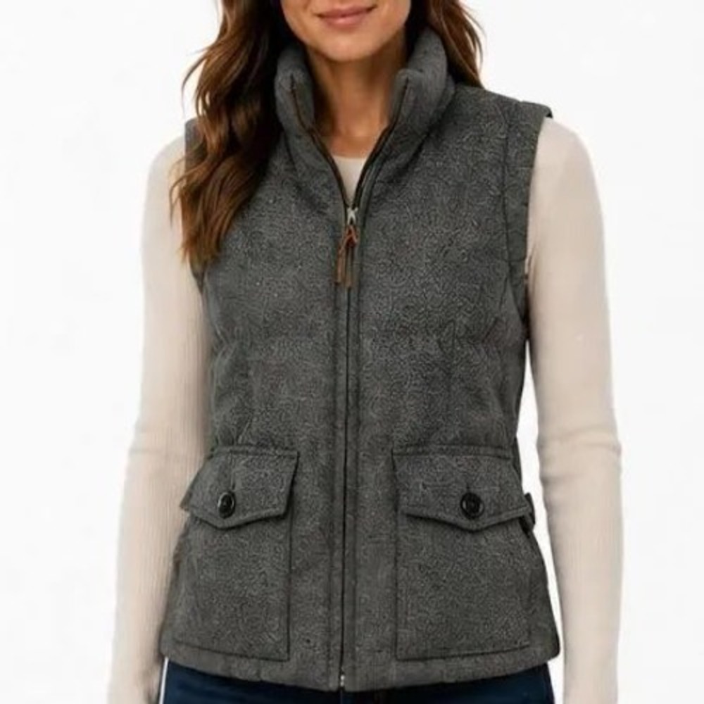 Eddie Bauer Yukon Model Down Puffer Vest Gray Wool Blend 550 Fill XXL Womens